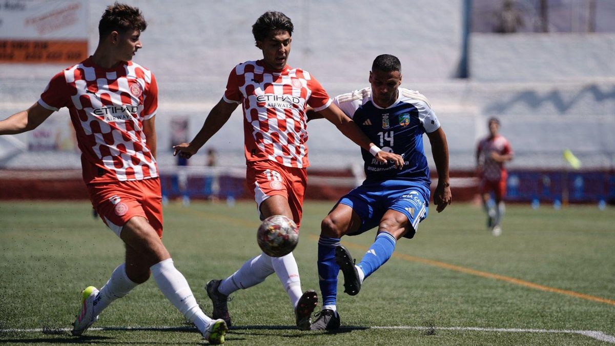 Aridane Santana en la final ante el Girona B