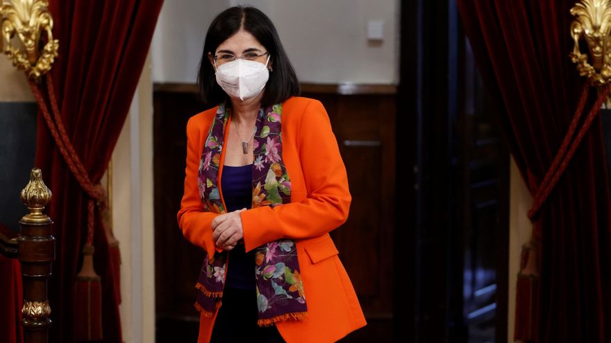 La ministra de Sanidad, Carolina Darias, durante su comparecencia este martes ante la Comisión de Sanidad y Consumo del Senado, para explicar sus proyecto al frente del Departamento.- EFE/Mariscal