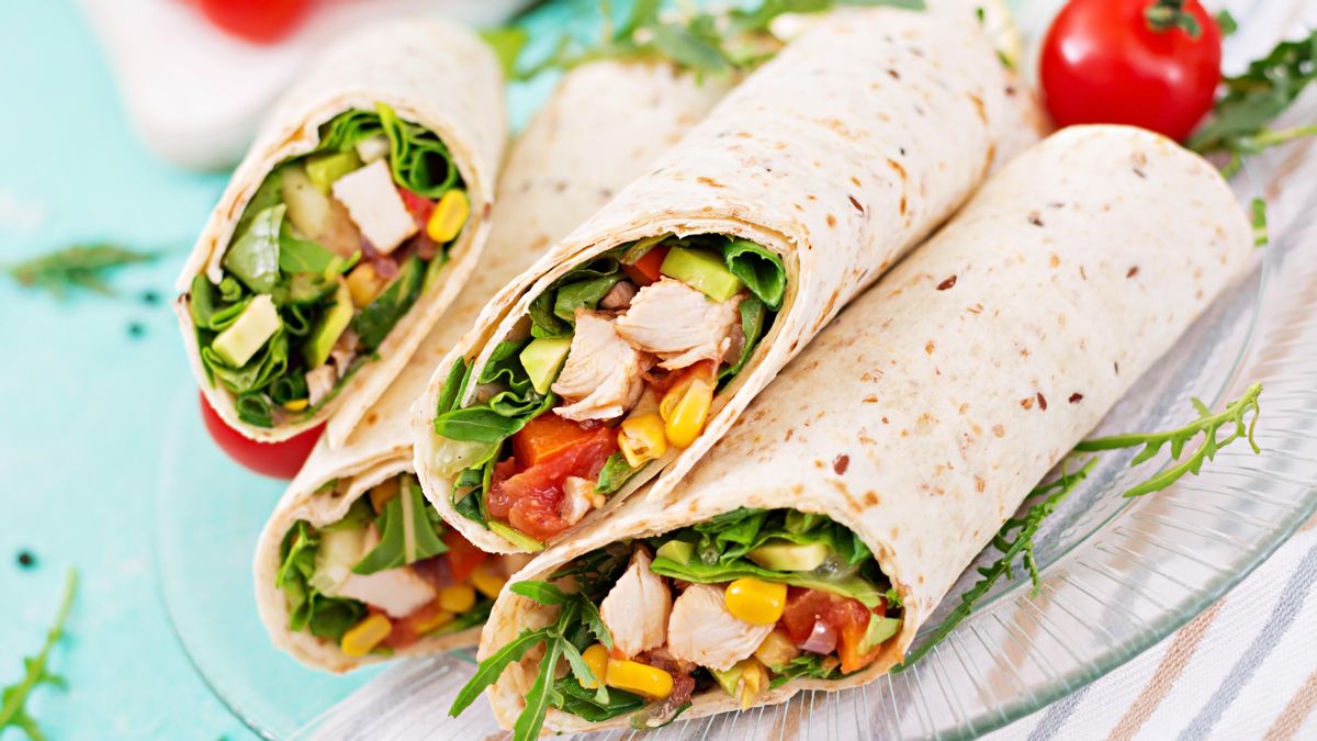 Burrito de pollo y verduras.