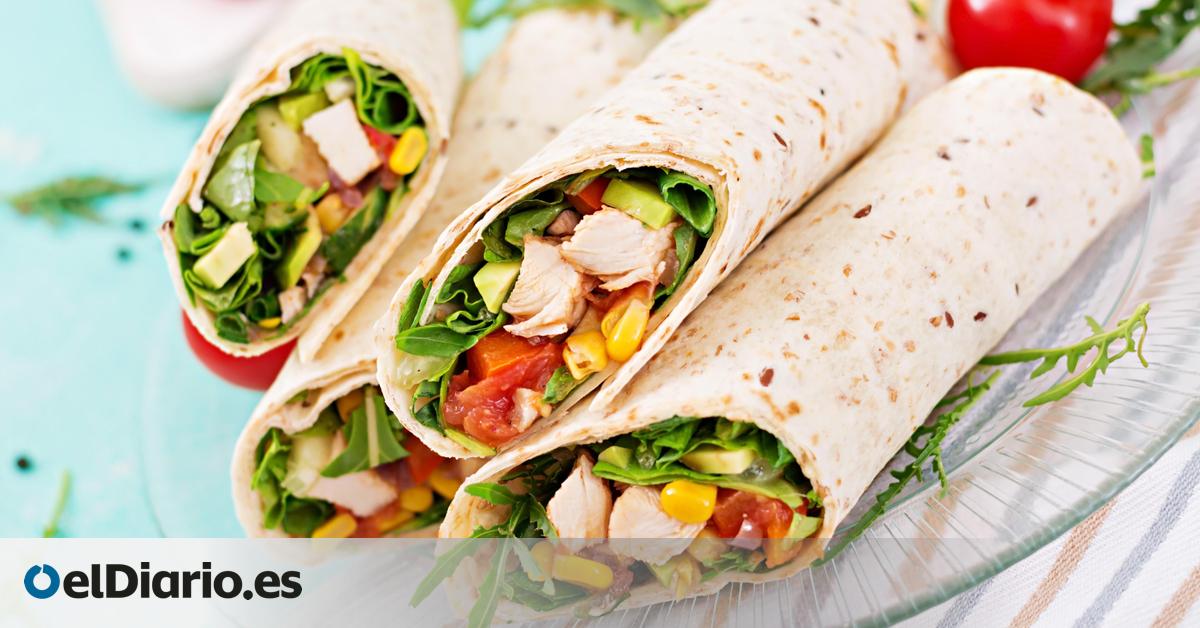 Burrito de pollo y verduras: la receta sencilla con buen aporte de proteínas que puede sustituir al bocadillo