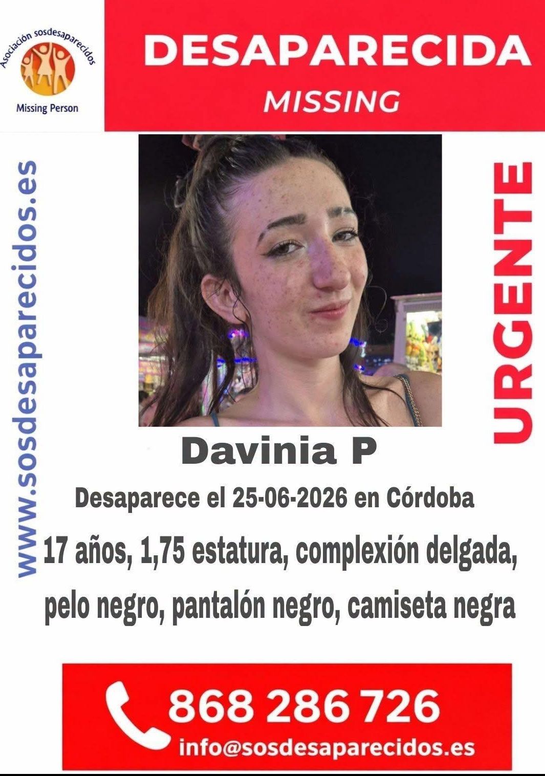 Imagen difundida por SOS Desaparecidos.