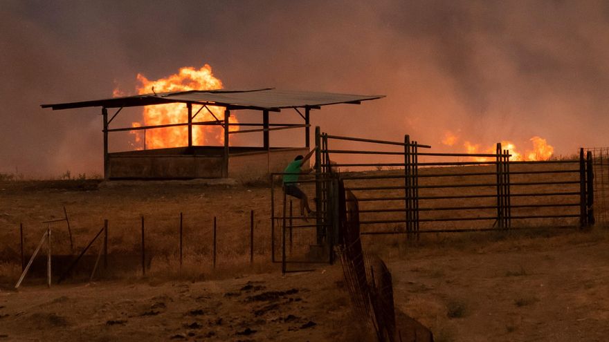 Se elevan a 250 los desalojados por el incendio de Almonaster (Huelva)