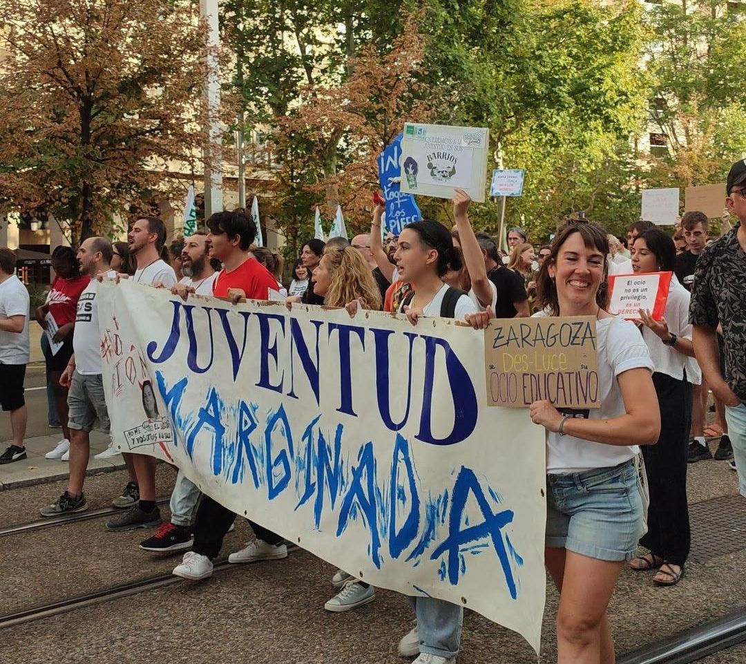 Manifestantes en el Paseo Independencia de Zaragoza
