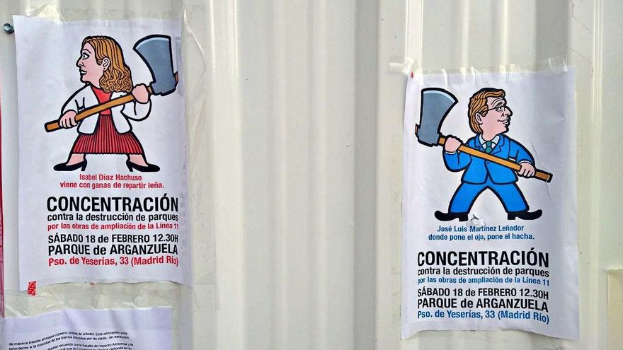 Nadie en Arganzuela cree que Ayuso vaya a salvar los árboles de Madrid Río: "La tala empezará después de las elecciones"