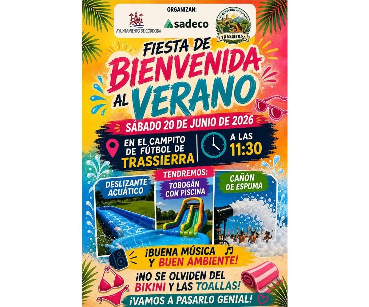 Cartel de la Fiesta del Agua el 20 de junio en Trassierra.