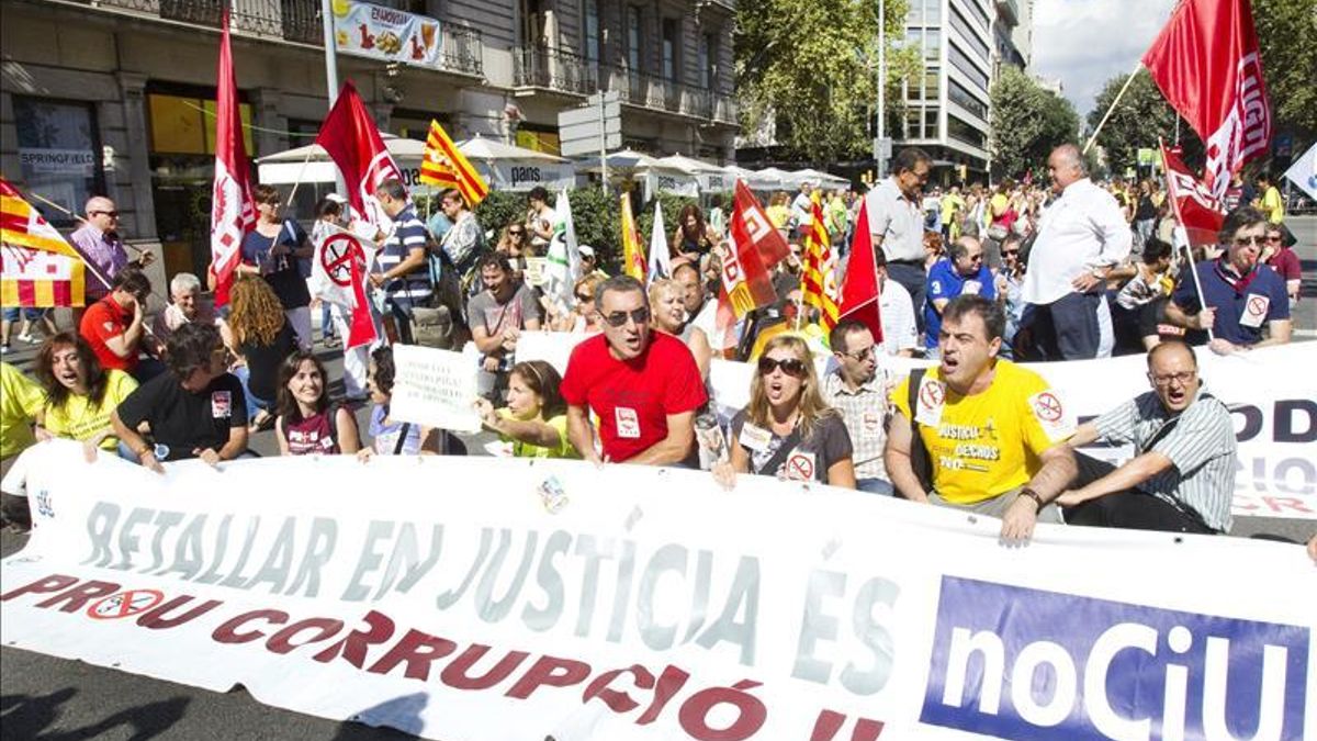 Protesta de funcionarios. EFE