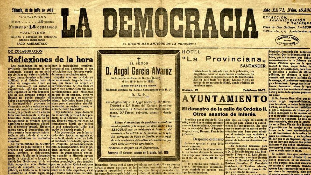 La tarde y noche del 18 de julio en León: la muerte de 'La Democracia'