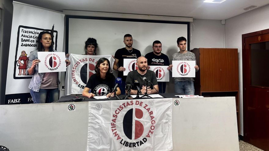 Rueda de prensa de la plataforma 'Libertad 6 de Zaragoza', tras conocerse los dos indultos.