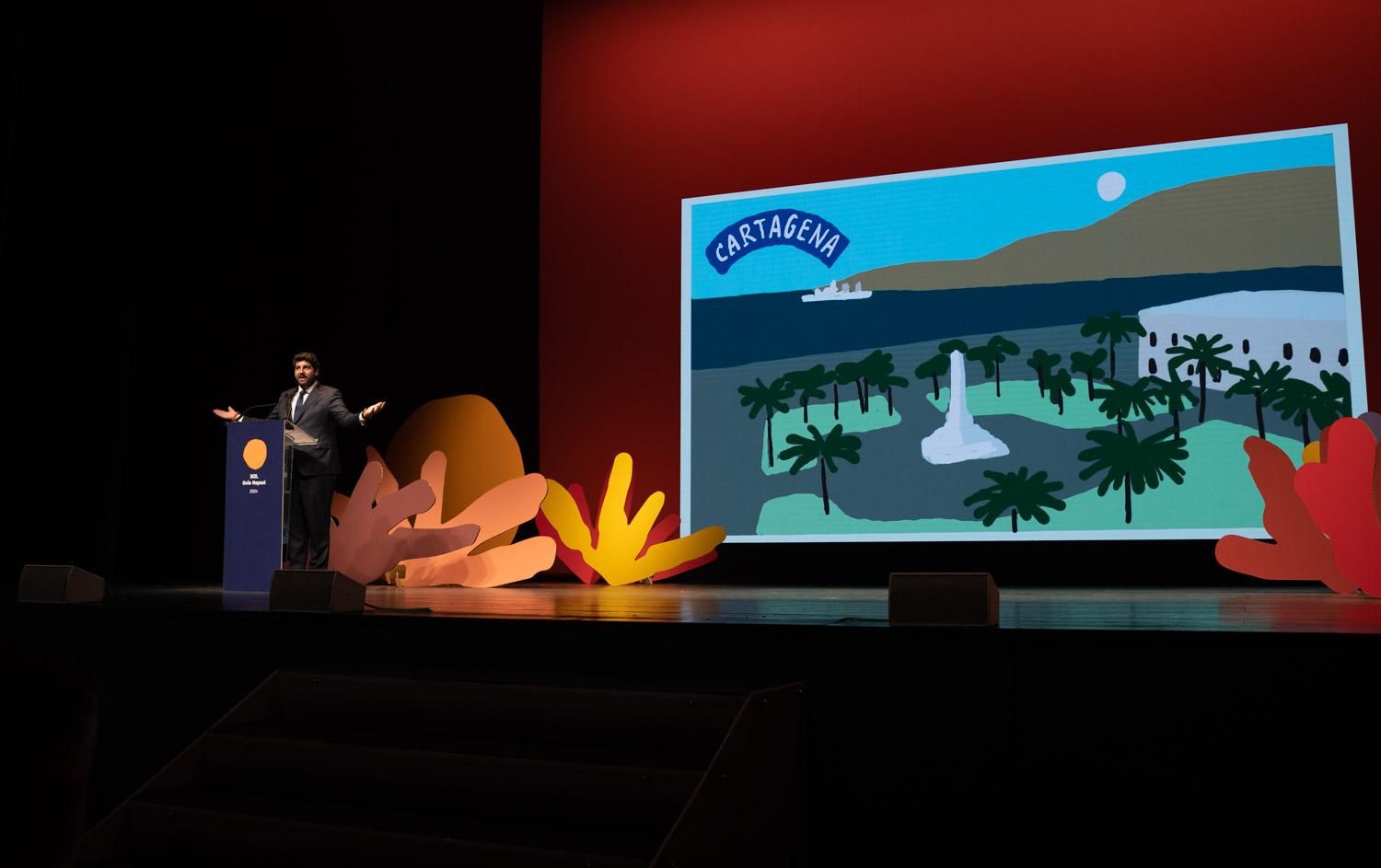 El presidente de la Región de Murcia, Fernando López Miras, durante su intervención inicial