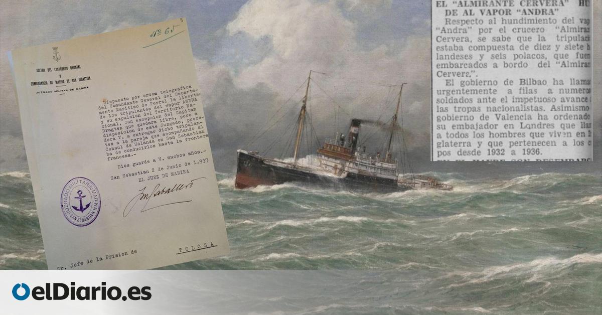 Así fue el hundimiento del Andra, el vapor de origen alemán que ayudaba a los republicanos en la Guerra Civil