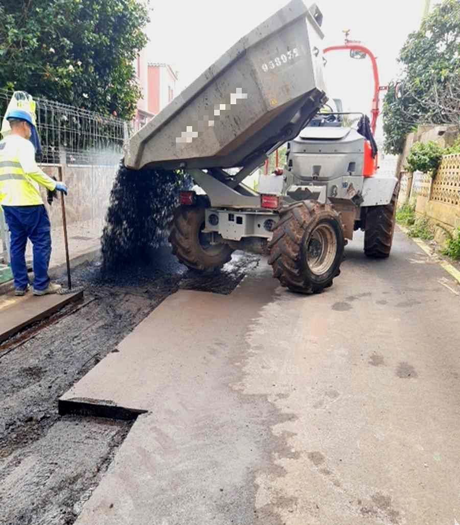 Obras del cierre del anillo eléctrico entre La Laguna y Tacoronte.
