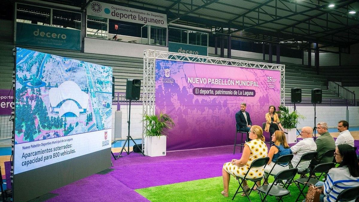Un momento de la presentación del futuro pabellón municipal de La Laguna.
