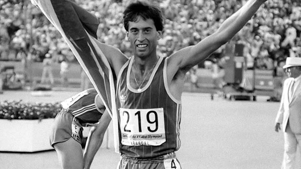 José Manuel Abascal, tras quedar tercero en la final del 1.500 de los Juegos Olímpicos de Los Ángeles 1984. 