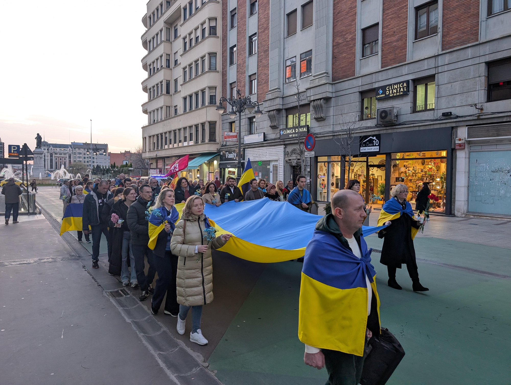Manifestación de la comunidad ucraniana en León