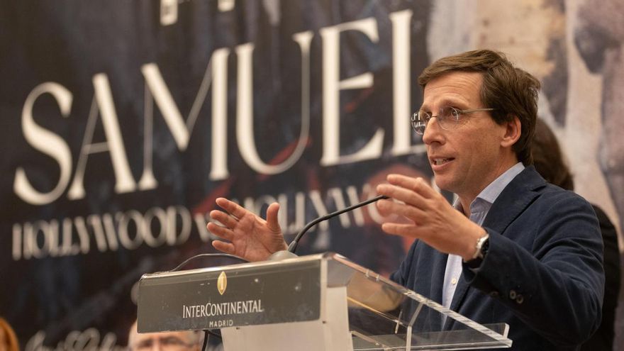 El alcalde de Madrid, José Luis Martínez-Almeida, interviene durante la presentación del documental ‘Samuel: Hollywood vs Hollywood’
