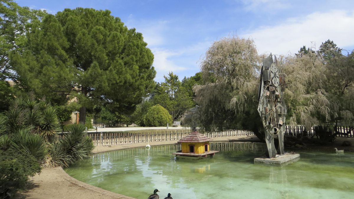 Así era antes la parte central del botánico, con un lago donde habitaban patos