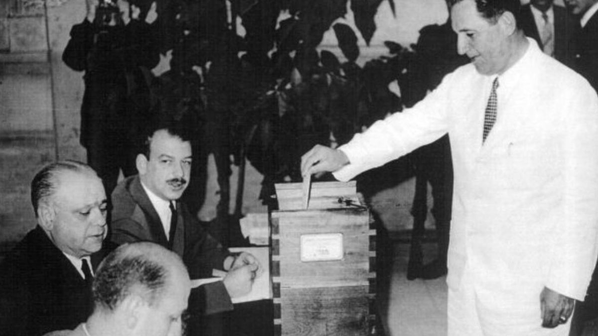 Perón el 24 de febrero de 1946, cuando ganó su primera elección.