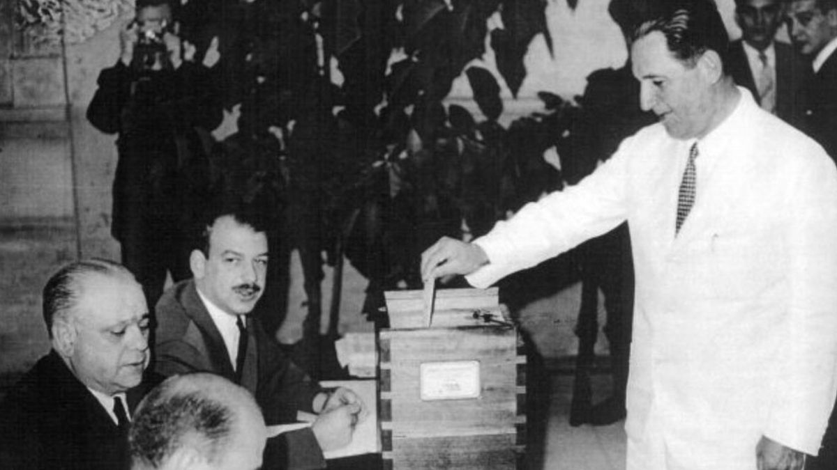Perón el 24 de febrero de 1946, cuando ganó su primera elección.