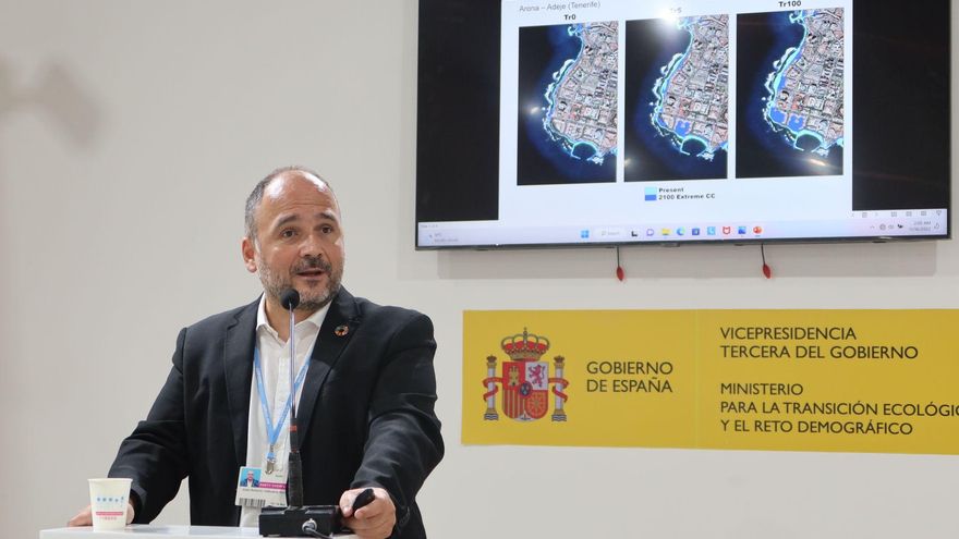 El consejero José Antonio Valbuena, durante la presentación de las conclusiones del estudio en la COP27