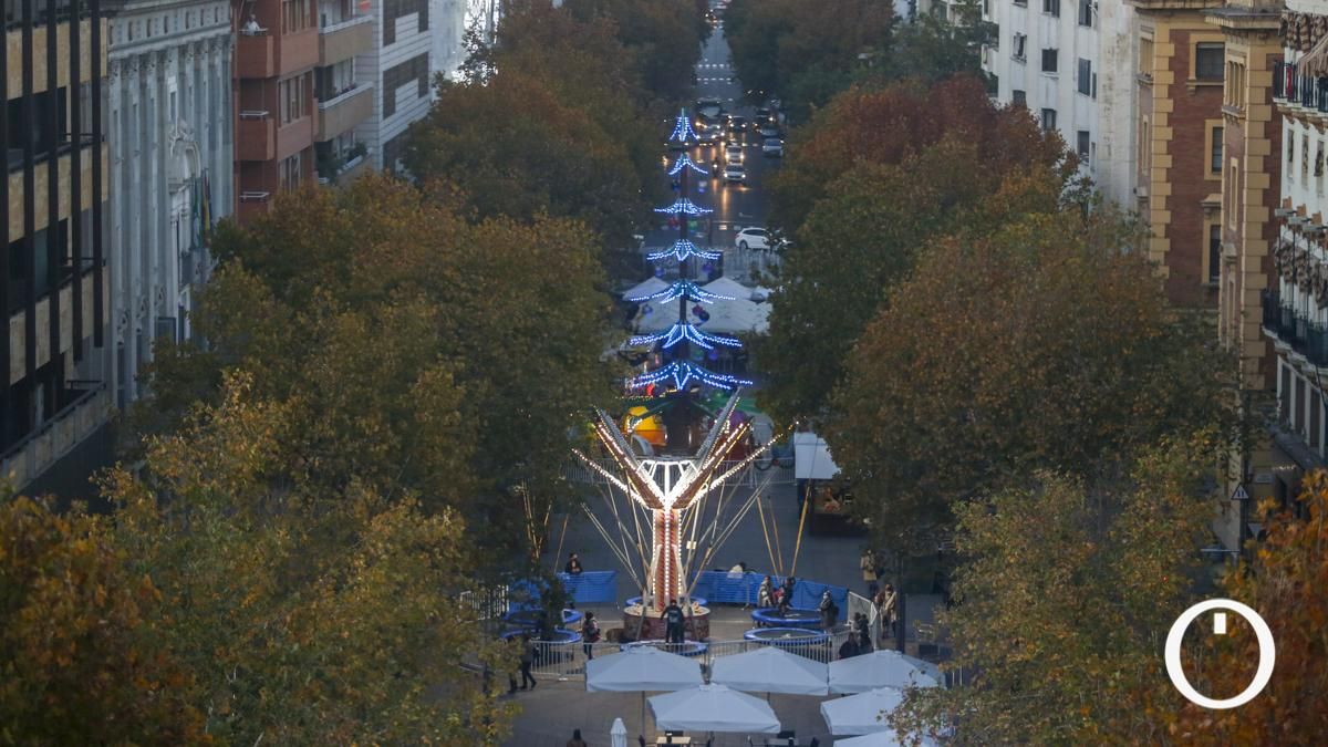 Vista aérea del Bulevar en Navidad