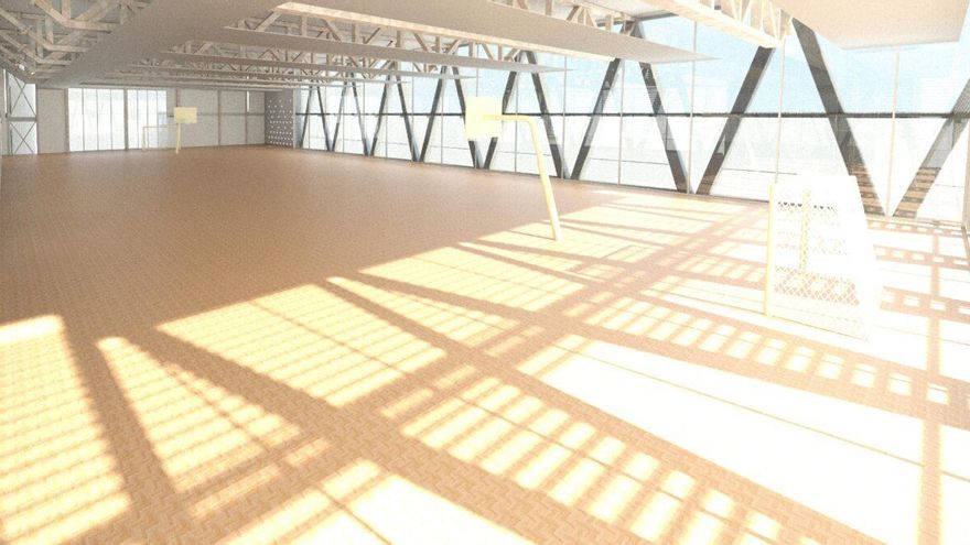 Pista polideportiva en el futuro CDM La Cebada