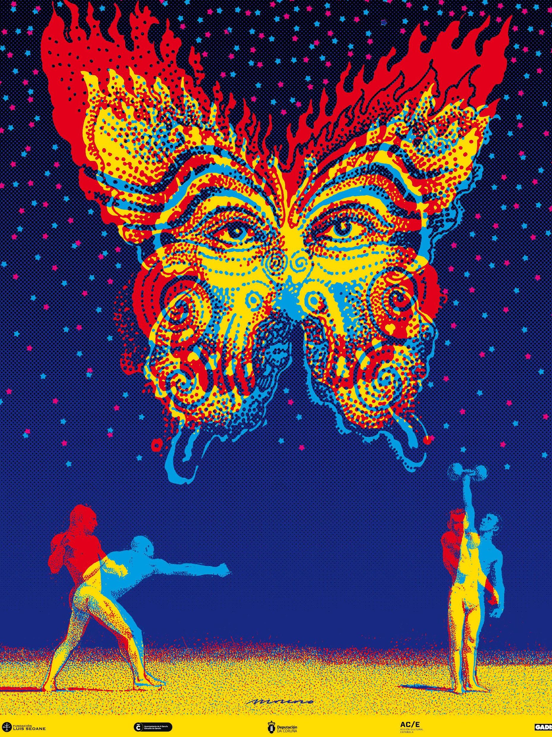 Detalle del cartel de la muestra de Moscoso en A Coruña