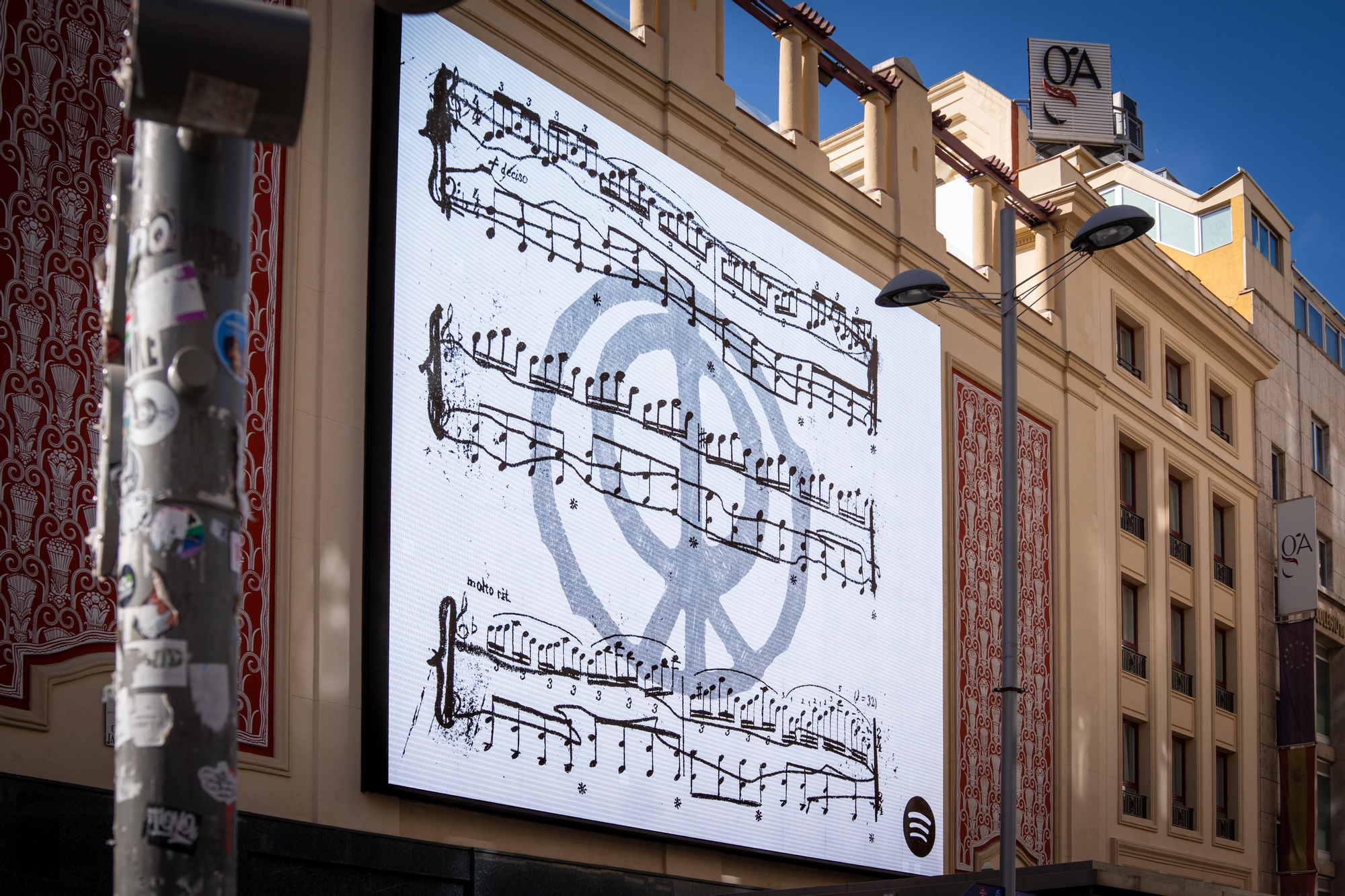 La partitura de la nueva canción de Rosalía, en los cines Callao de Madrid
