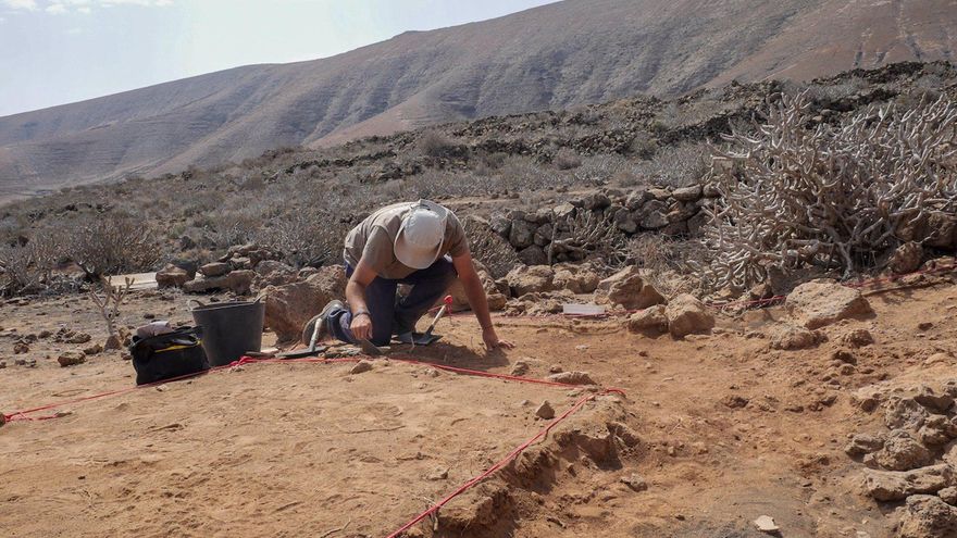 Excavación arqueológica en Canarias.