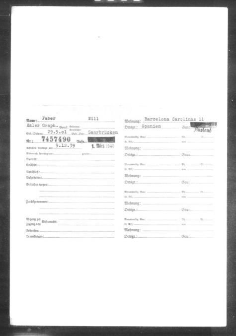 La ficha del registro en el partido nazi.