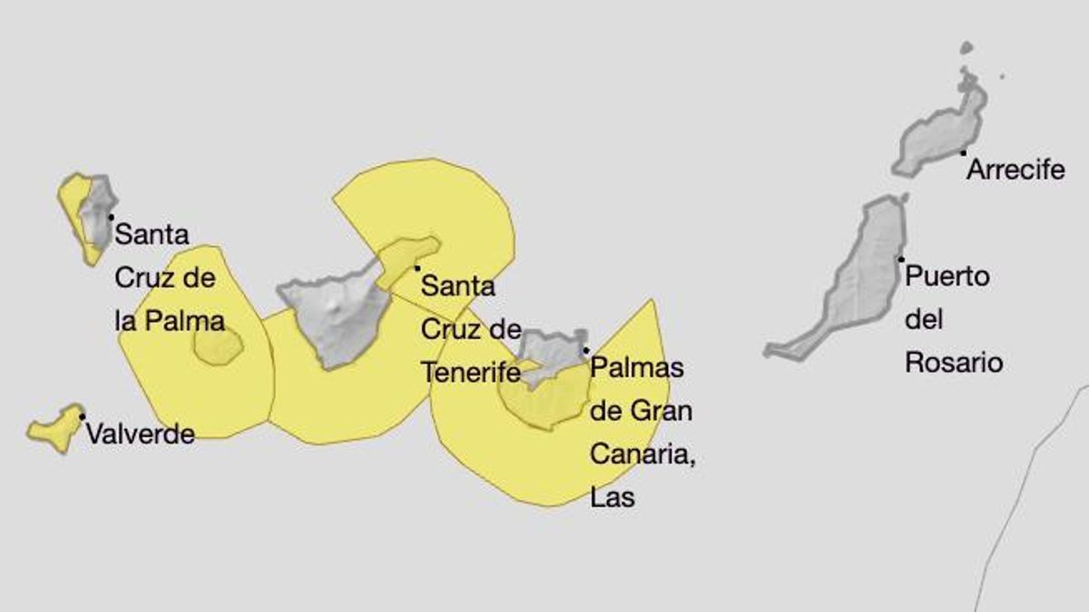 Mapa de la Aemet de avisos por viento y y fenómenos costeros.