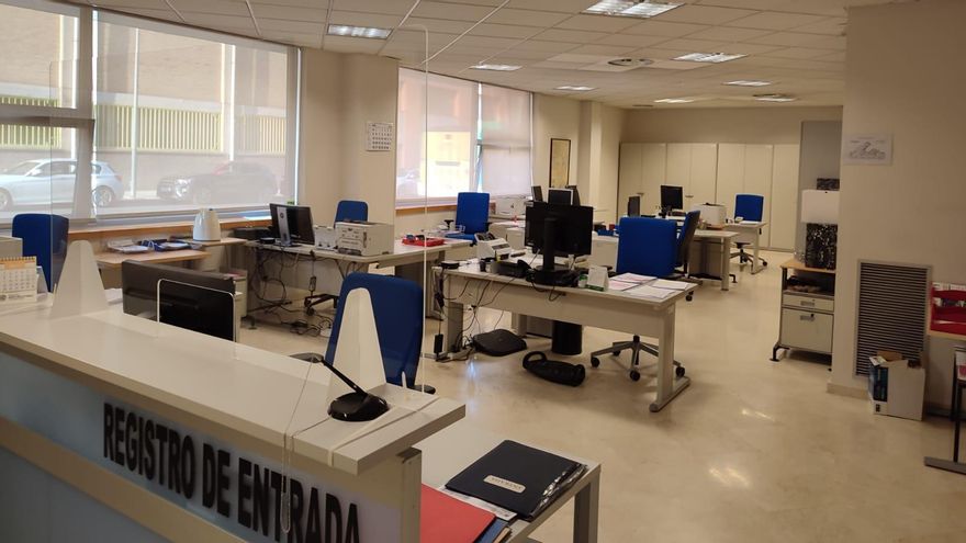 Oficina de la Inspección de Trabajo en Huesca, este 26 de junio, inicio de una huelga indefinida en el organismo público.