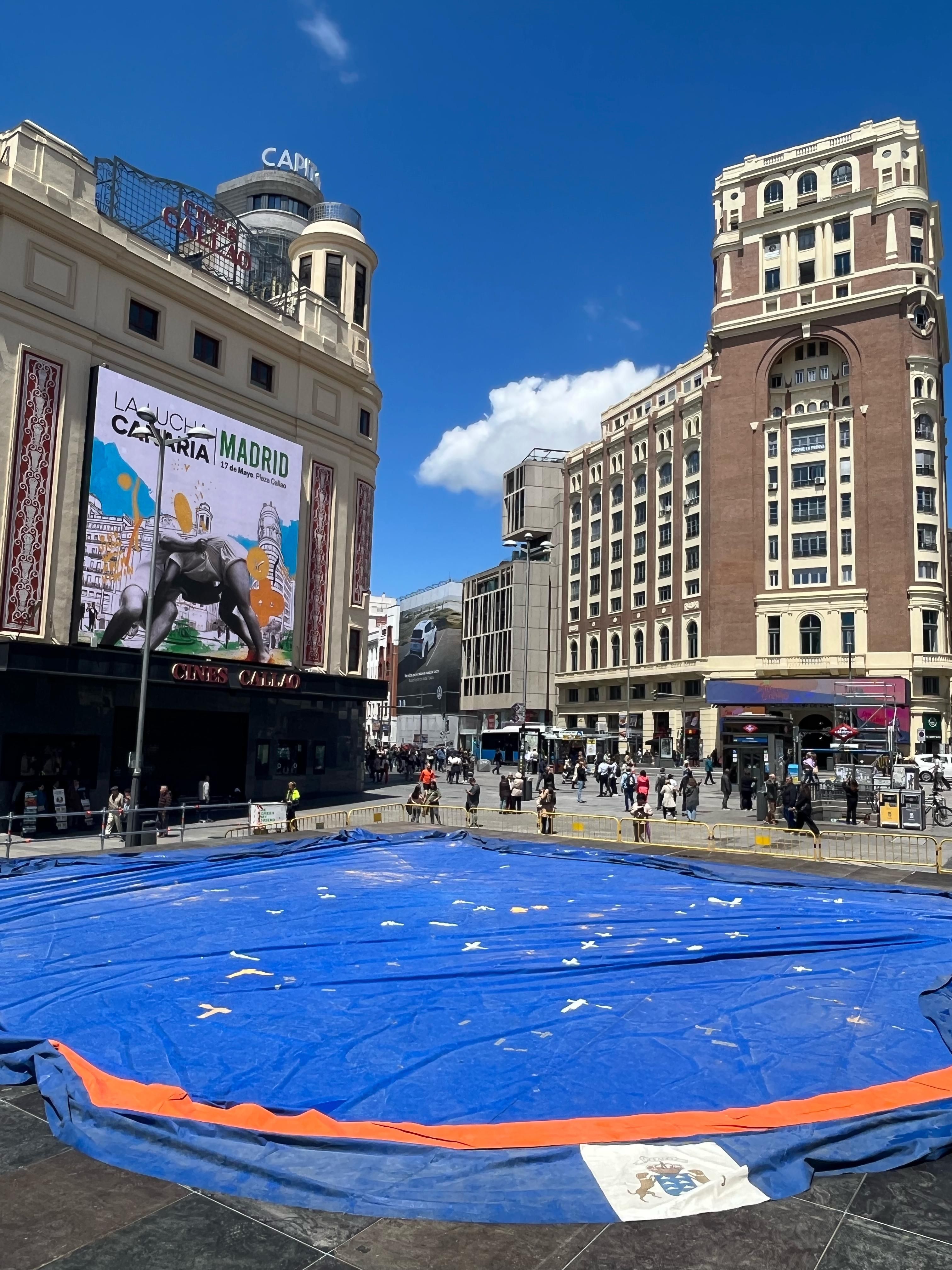 La plaza de Callao comienza su transformación para acoger una luchada histórica