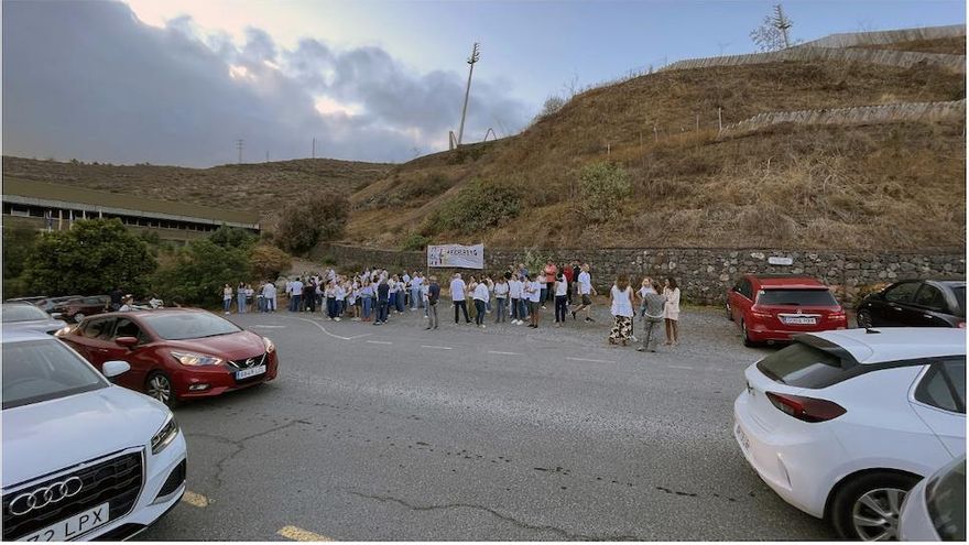 Un momento de la protesta de la plantilla del Heidelberg, el miércoles.