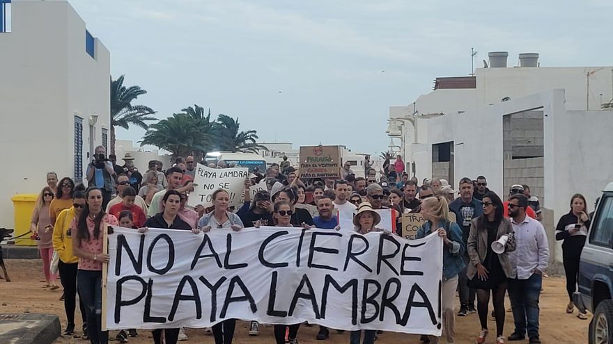 Manifestación de este jueves en Caleta del Sebo, La Graciosa