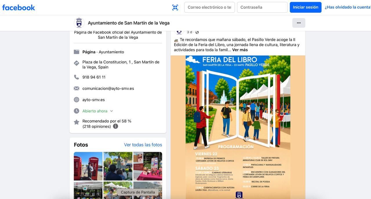 El cartel plagiado, promocionado por el Ayuntamiento de San Martín de la Vega.