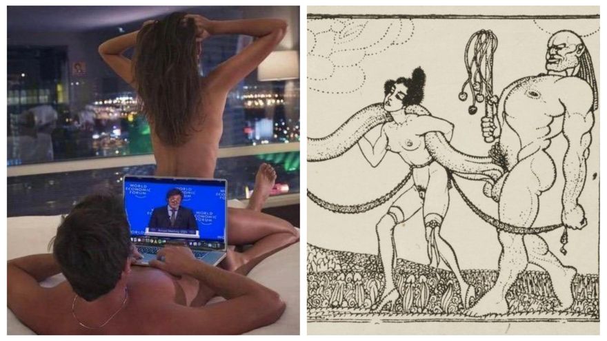 Porno y videojuegos en Davos: los memes "virilizantes" que celebraron el discurso del Presidente