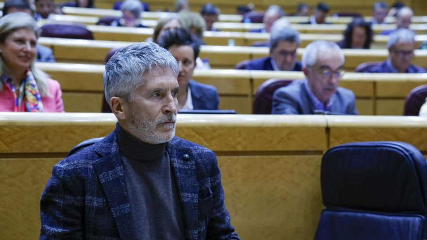 El ministro del Interior, Fernando Grande-Marlaska, durante un Pleno del Senado.