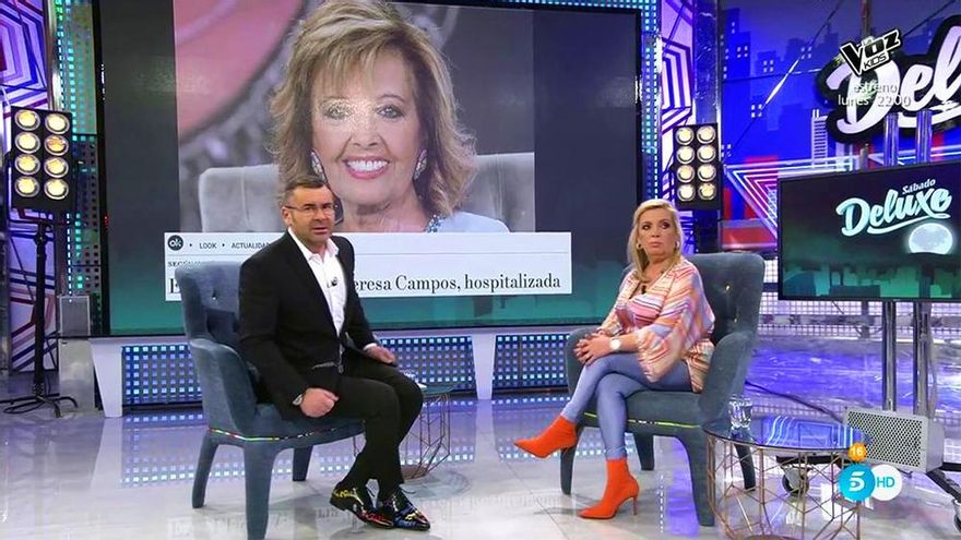 Jorge Javier Vázquez y Carmen Borrego, en conexión telefónica con Mª Teresa Campos