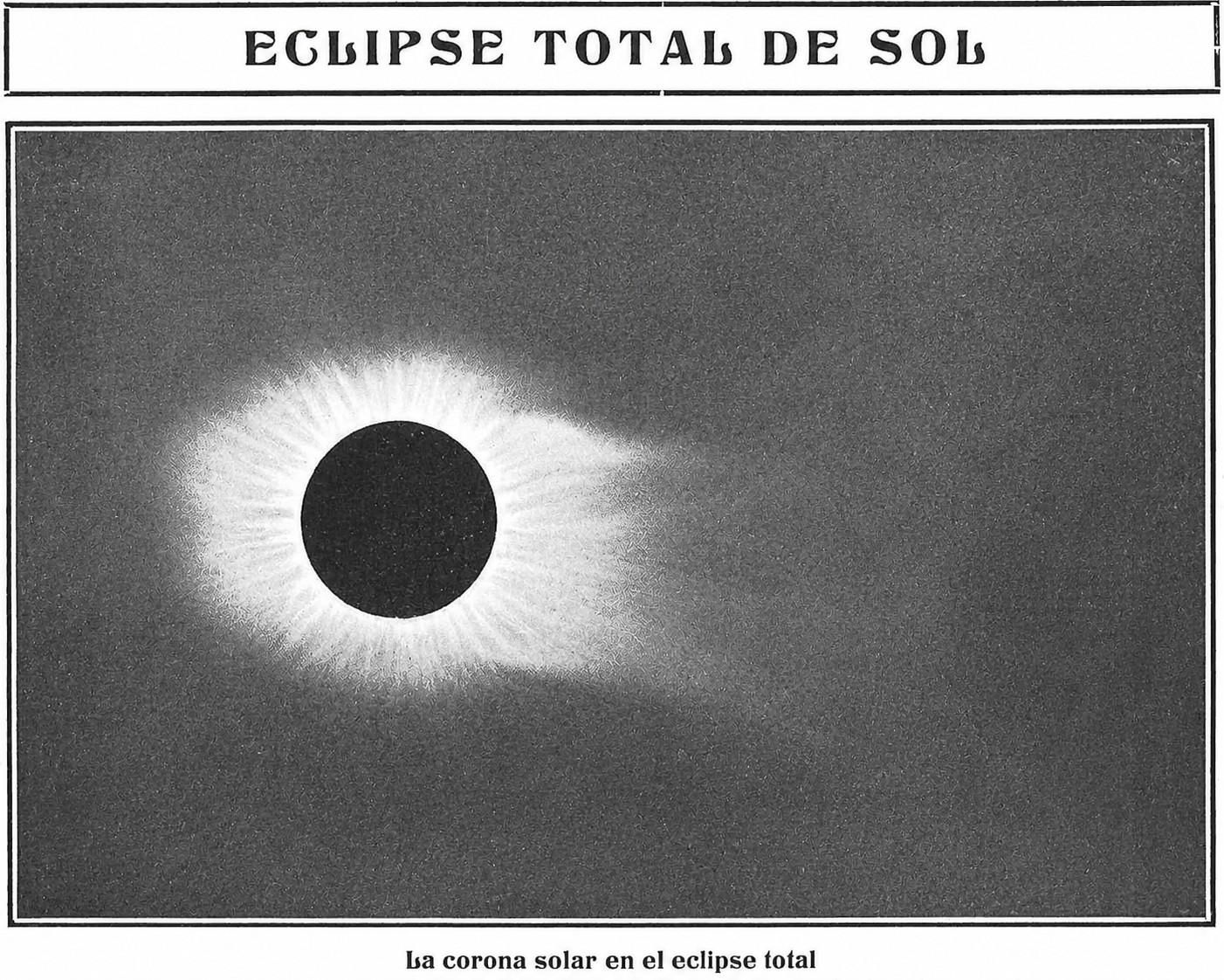 Eclipse de Sol en una imagen de 1905