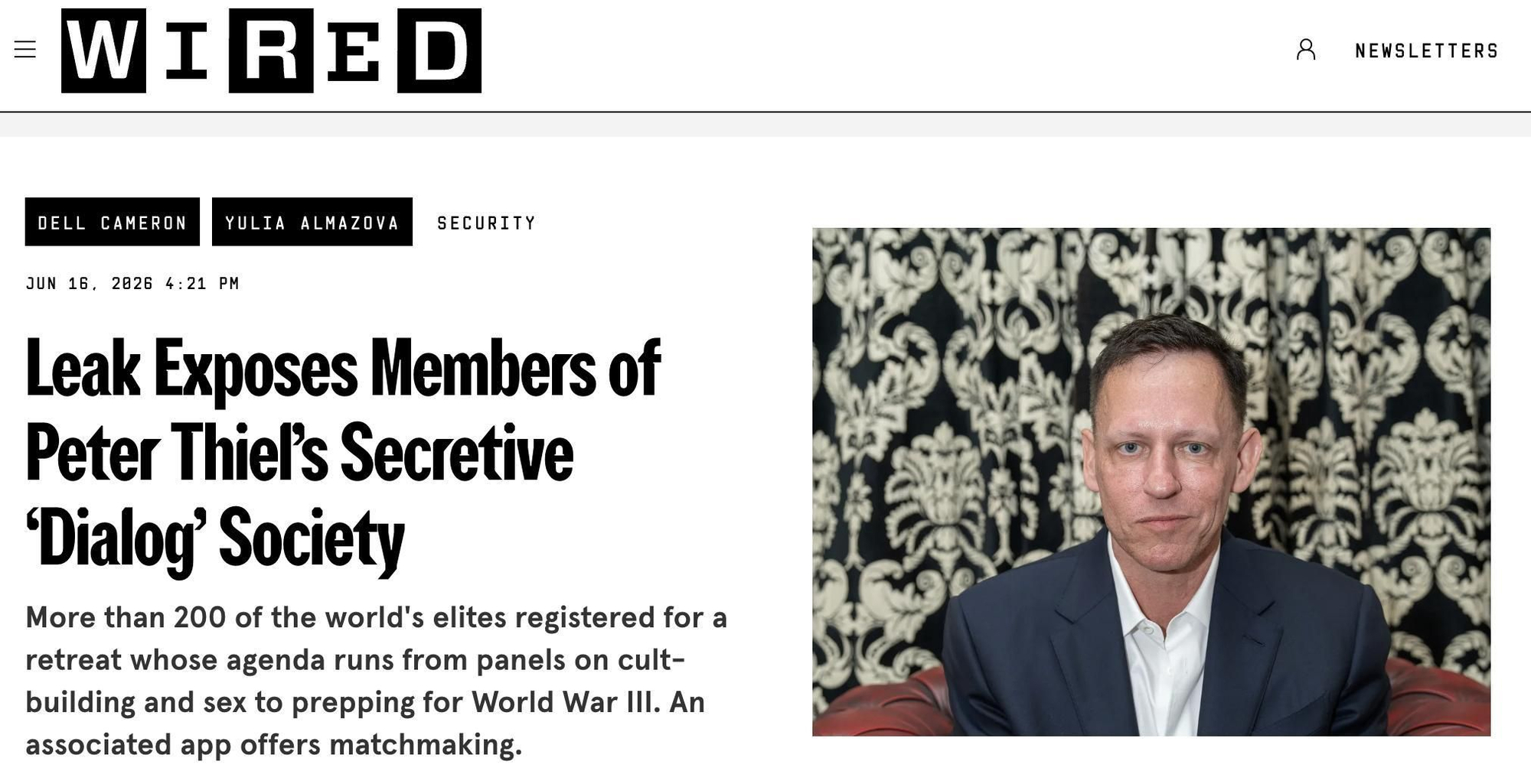 La publicación del sitio especializado WIRED.