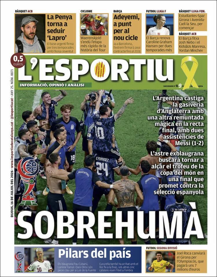 Hermosa mañana, ¿verdad? La Selección Argentina lo hizo otra vez: las tapas de los diarios se rinden ante la Scaloneta finalista
