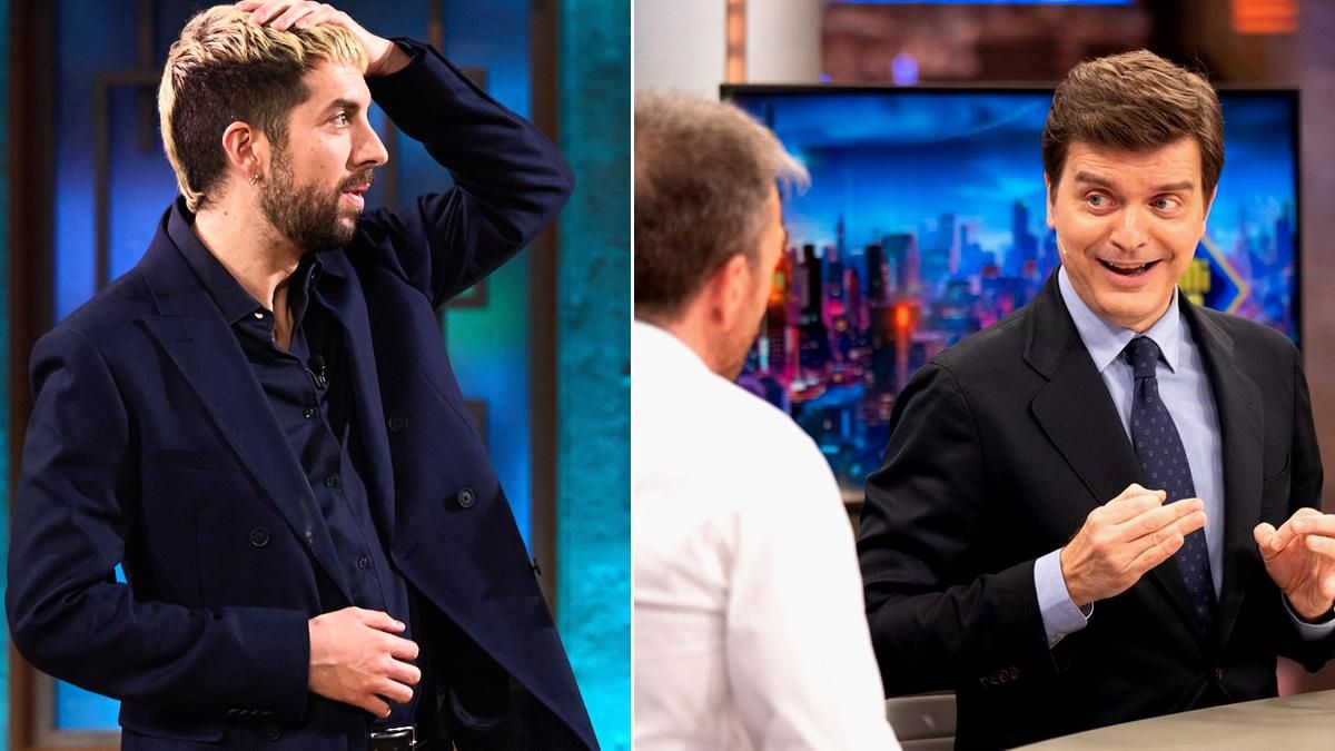 David Broncano en 'La Revuelta' / Pablo Motos con Marc Giró en 'El Hormiguero'
