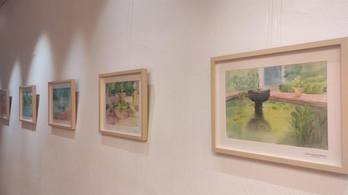 'El susurro de las fuentes', una muestra de acuarelas de Made Gallardo, en Viana