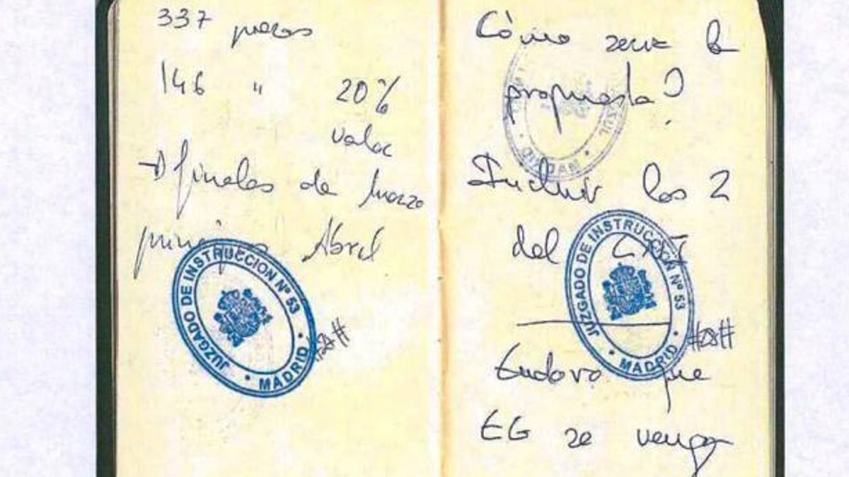 Captura de las agendas incautadas a Julio Martínez Martínez.