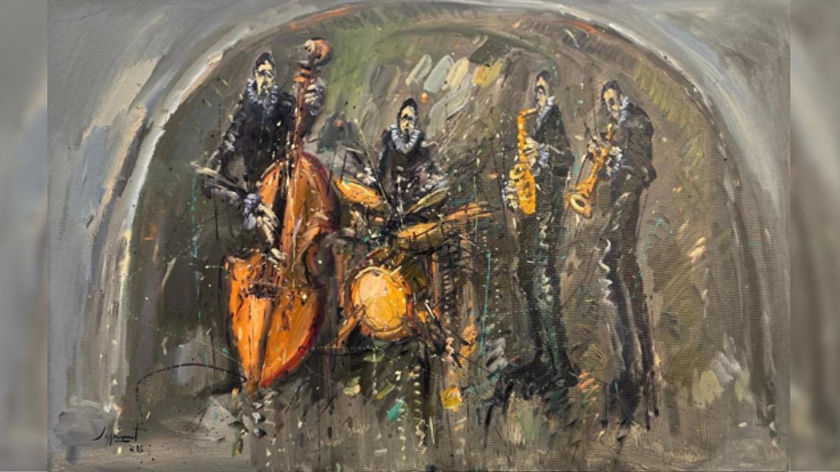 Una de las pinturas de 'El Bop del Greco' de Jazzamoart