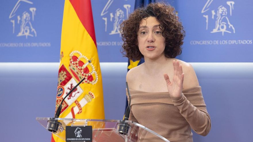 Archivo - La portavoz de En Comú Podem, Aina Vidal, durante una rueda de prensa anterior a la reunión de la Junta de Portavoces, en el Congreso de los Diputados, a 12 de marzo de 2024, en Madrid (España).