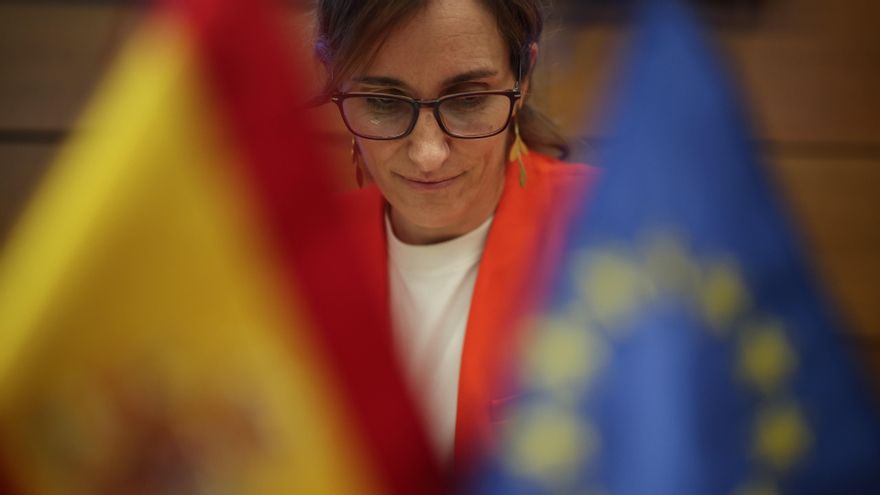 La ministra de Sanidad, Mónica García, durante la reunión del Consejo Interterritorial del Sistema Nacional de Salud (CISNS), en el Ministerio de Sanidad, a 12 de diciembre de 2025, en Madrid (España).