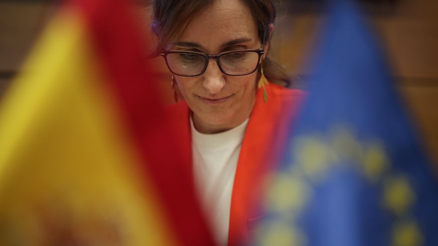La ministra de Sanidad, Mónica García, durante la reunión del Consejo Interterritorial del Sistema Nacional de Salud (CISNS), en el Ministerio de Sanidad, a 12 de diciembre de 2025, en Madrid (España).