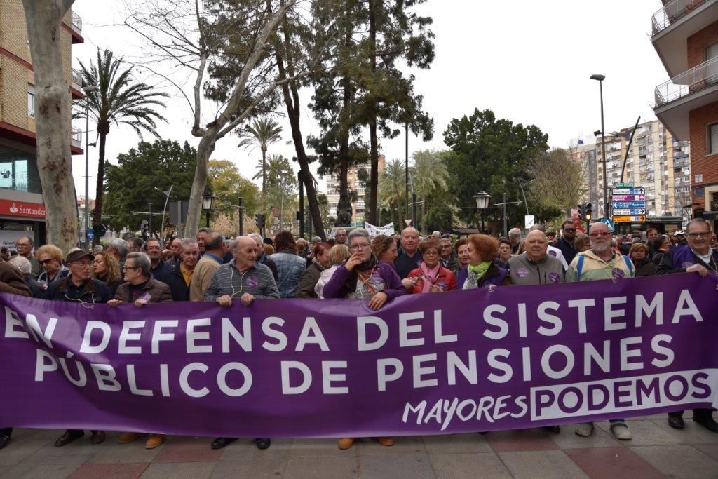 Mayores Podemos Murcia en defensa de las pensiones