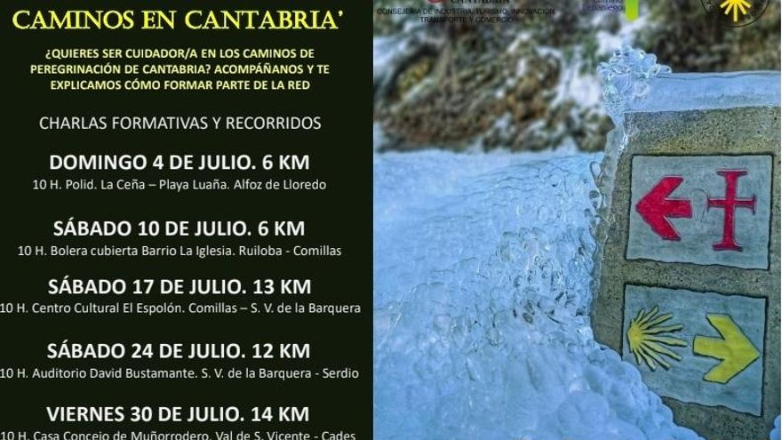 Cartel jornadas formativas del proyecto Cuidadores de los Caminos.